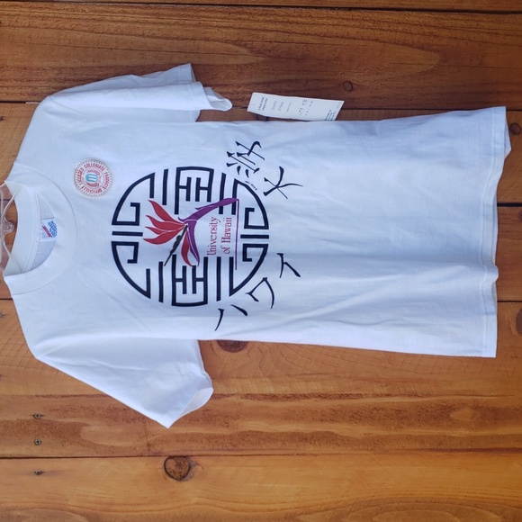 Jerzees Tops - Official University of Hawaii White Bird of Paradise Short Sleeve T Shirt S NWT